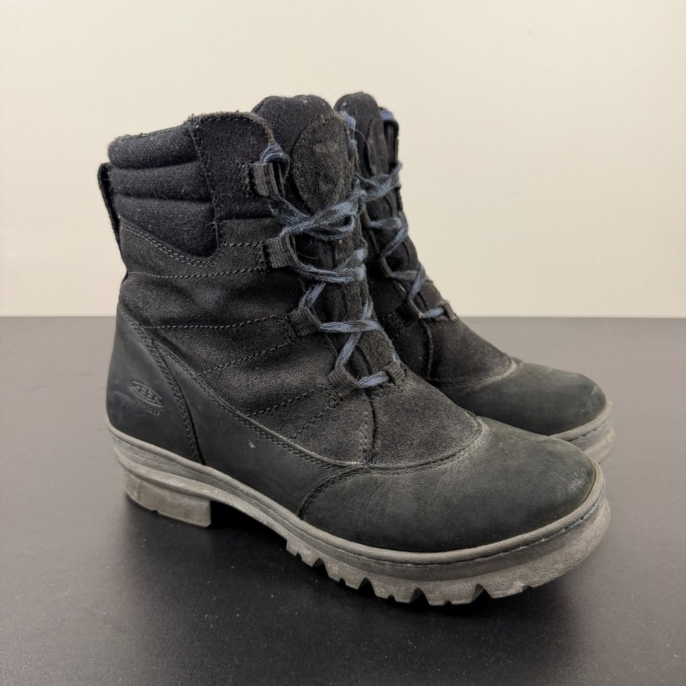 Keen Winter Boots Womens 7 Black Insulated Waterproof Lace-Up Work Chore Hiking‎